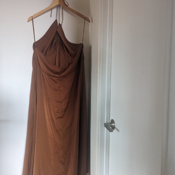 NWT Banana Republic Factory Halter Slip Dress in Nouveau Rust - Picture 3 of 4